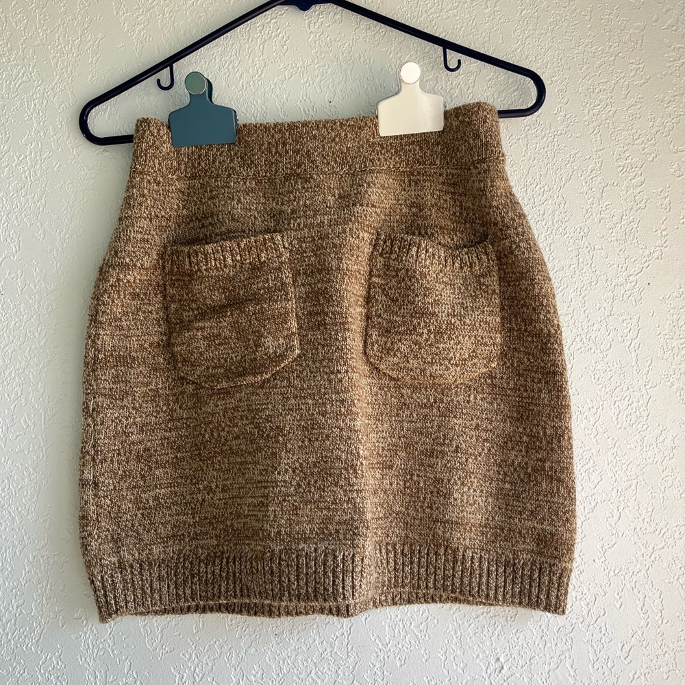 We The Free Tan Knit Pencil Skirt